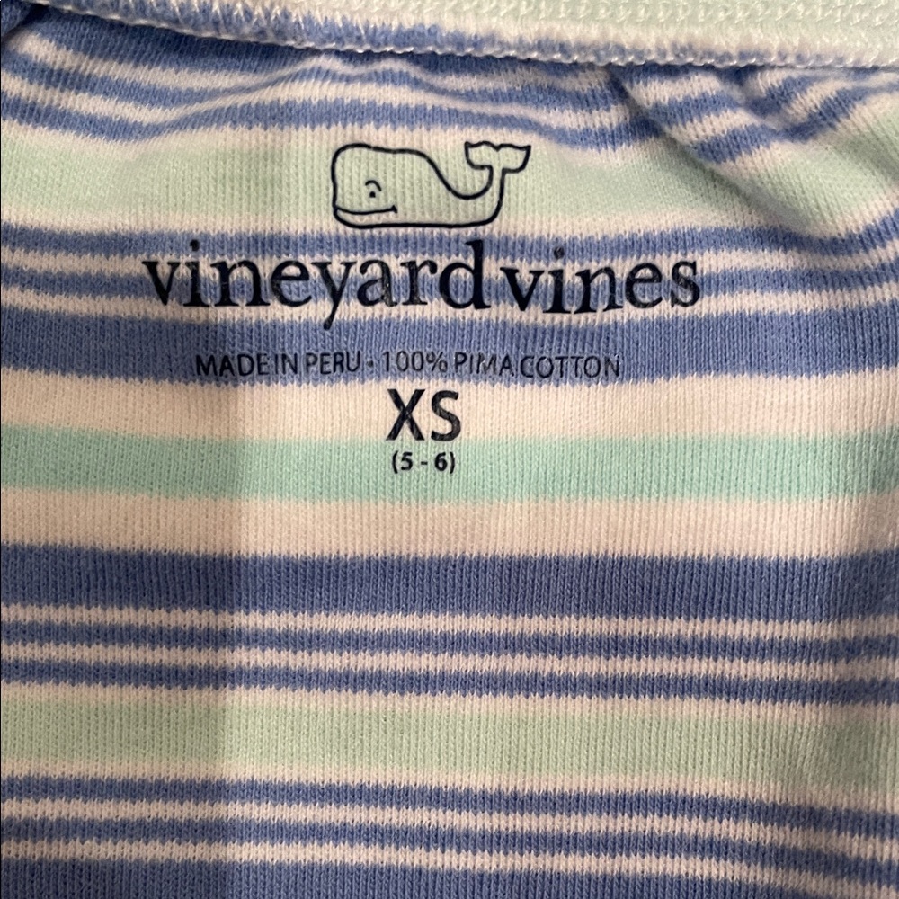 Vineyard Vines Blue and Green Striped Kids Romper - Picture 2 of 3